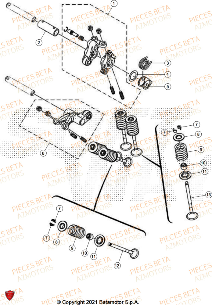Soupapes AZMOTORS PiÃ¨ces BETA MOTARD RR 125 4T R 2025