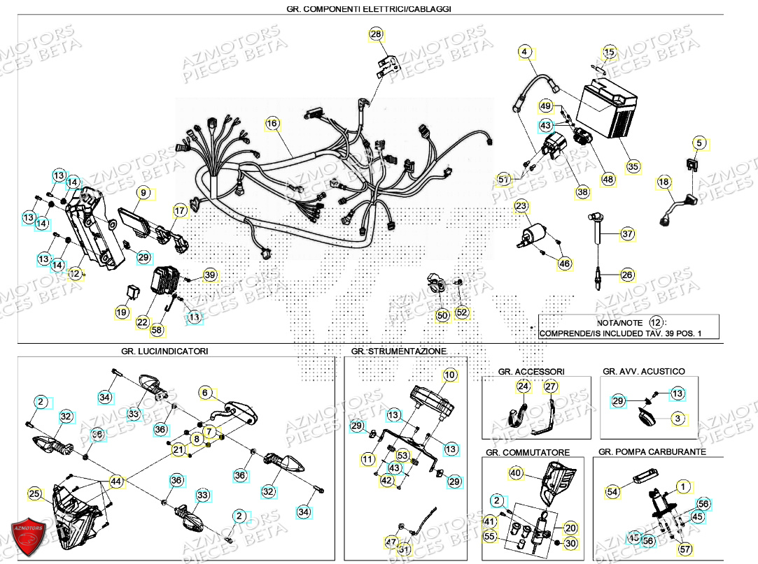 Installation Electrique AZMOTORS PiÃ¨ces BETA MOTARD RR 125 4T T 2024