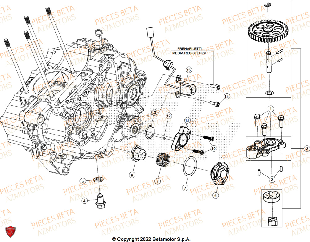 Pompe A Huile AZMOTORS PiÃ¨ces BETA MOTARD RR 125 4T T 2025