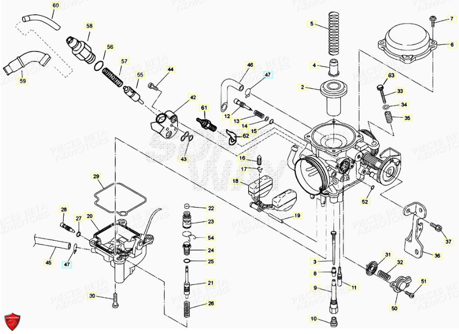 Carburateur Detail AZMOTORS PiÃ¨ces BETA RR Motard 125 LC - 2013/2014