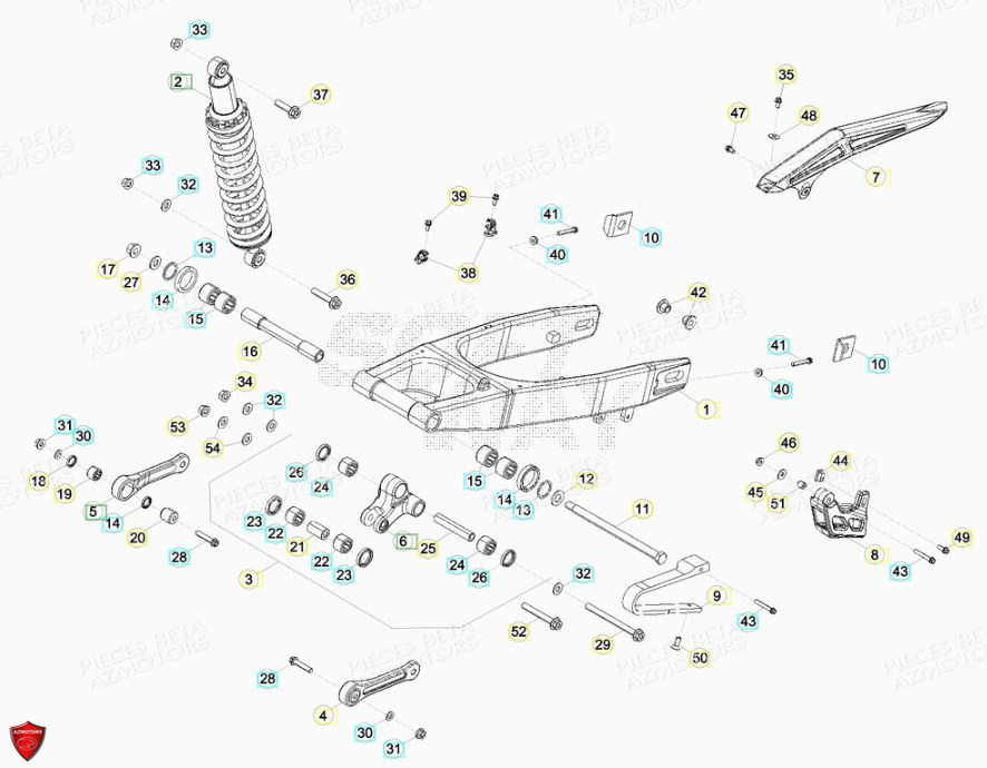 Fouche Arriere Suspension Arriere AZMOTORS PiÃ¨ces BETA RR Motard 125 LC - 2013/2014