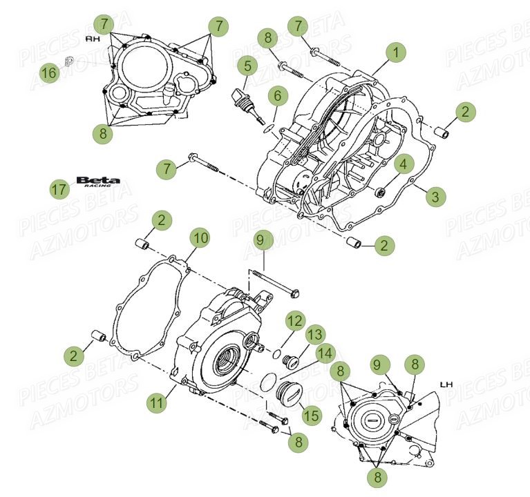 Carter D Embrayage AZMOTORS PiÃ¨ces BETA RR Motard 125 LC - 2015