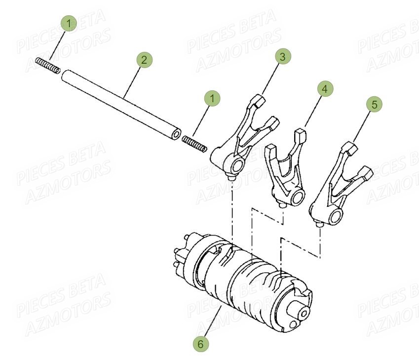 Fourchette De Selection AZMOTORS PiÃ¨ces BETA RR Motard 125 LC - 2015