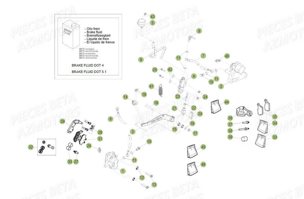 PASTILLES PINCE 25.03067/73 - BETA pour FREINS de MOTARD 125 LC MY15