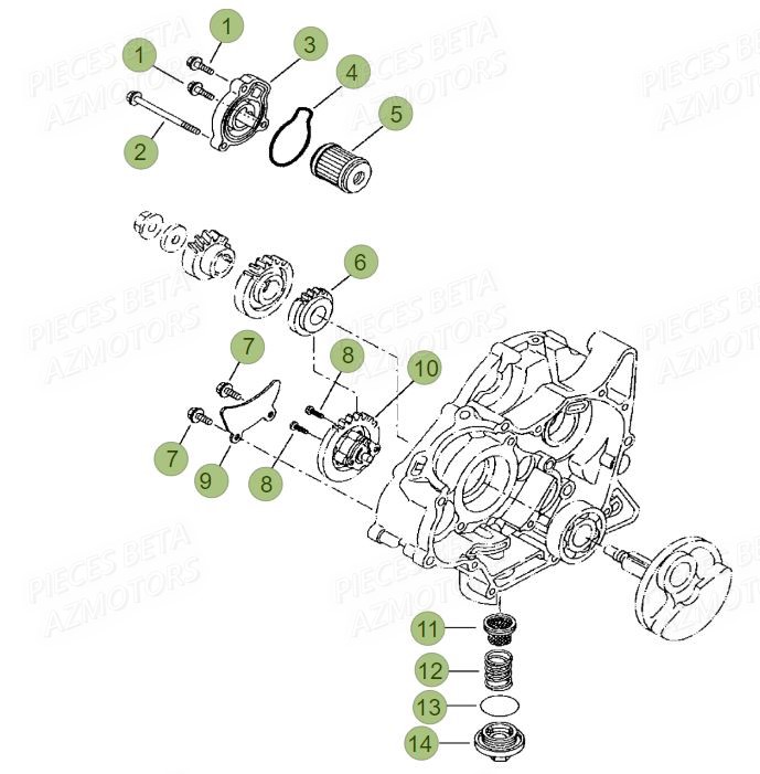 Pompe A Huile AZMOTORS PiÃ¨ces BETA RR Motard 125 LC - 2015
