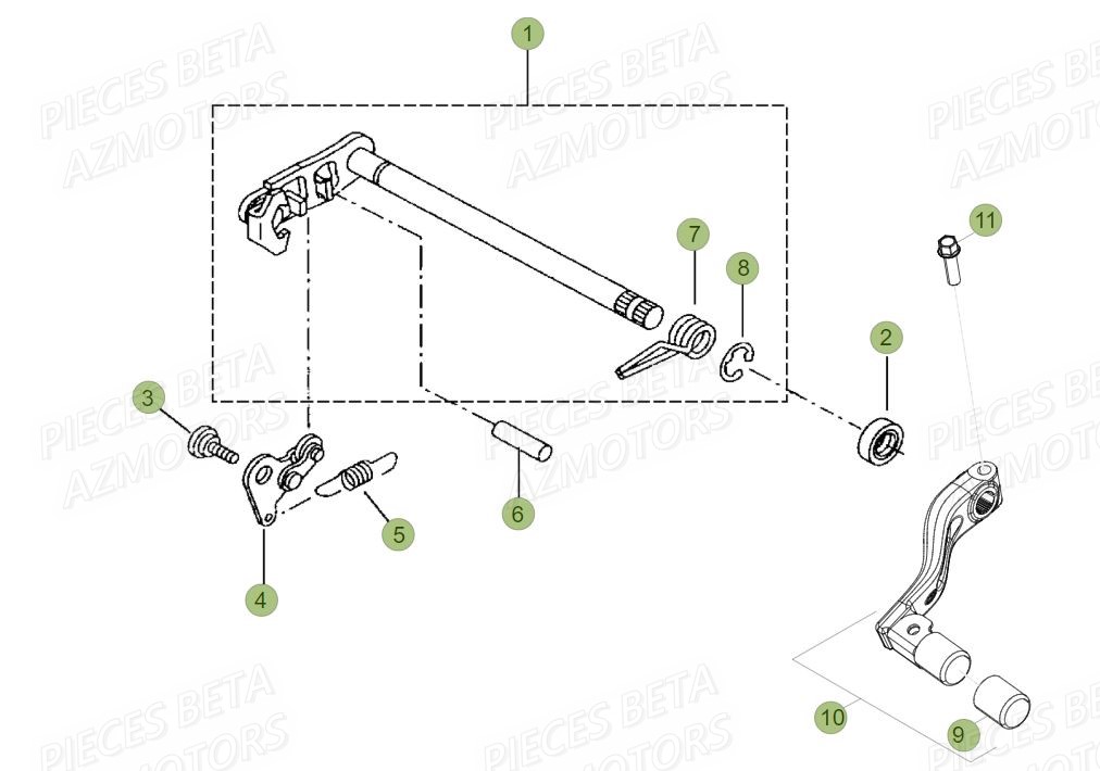 Selecteur AZMOTORS PiÃ¨ces BETA RR Motard 125 LC - 2015