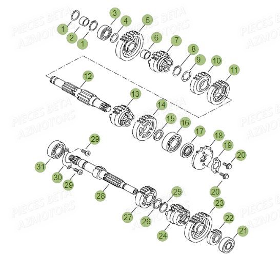 Boite A Vitesses AZMOTORS PiÃ¨ces BETA RR Motard 125 LC - 2016