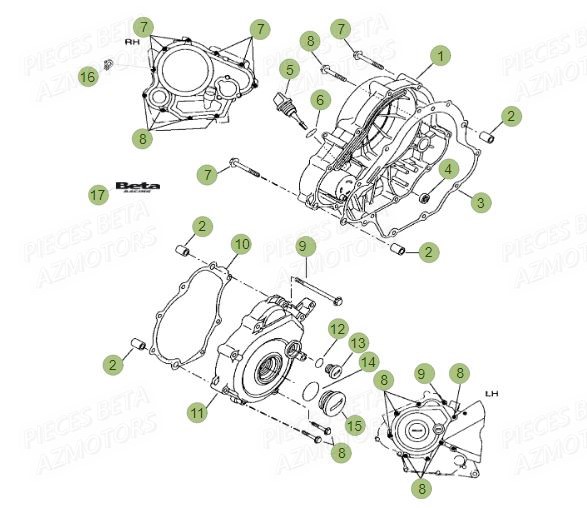 Carter D Embrayage AZMOTORS PiÃ¨ces BETA RR Motard 125 LC - 2016