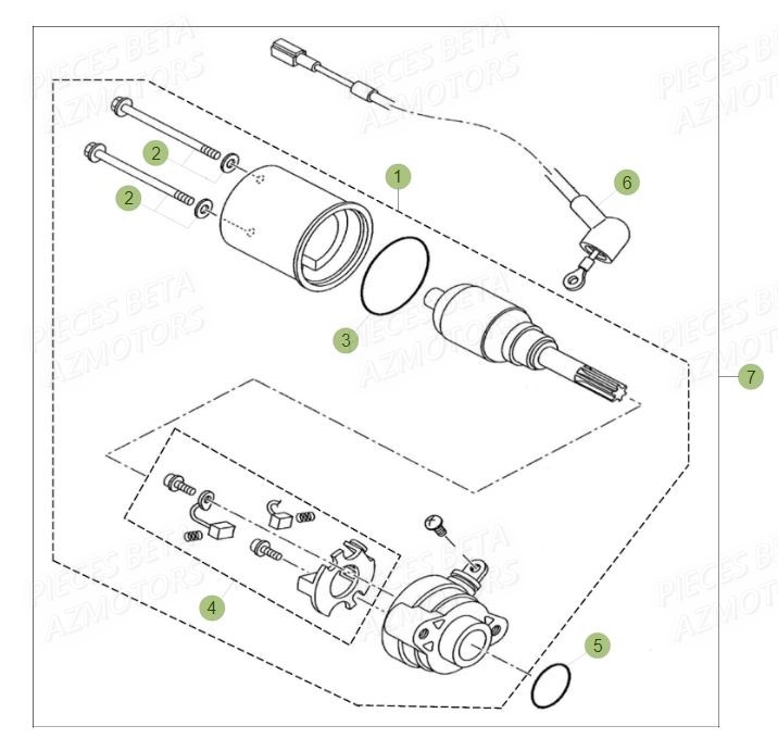 Demarreur AZMOTORS PiÃ¨ces BETA RR Motard 125 LC - 2016