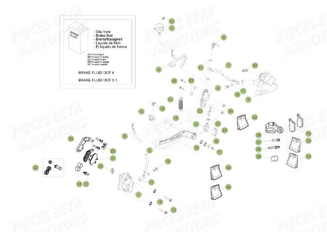 PASTILLES PINCE 25.03067/73 - BETA pour FREINS de MOTARD 125 LC MY16
