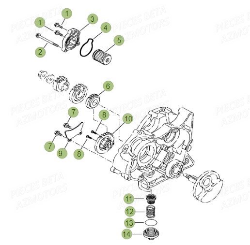 Pompe A Huile AZMOTORS PiÃ¨ces BETA RR Motard 125 LC - 2016