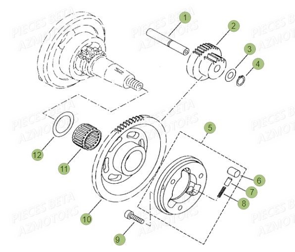 Roue Libre AZMOTORS PiÃ¨ces BETA RR Motard 125 LC - 2016