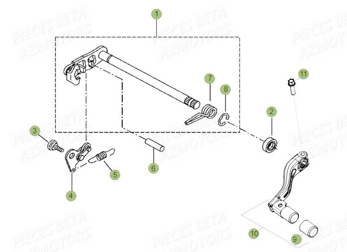 Selecteur AZMOTORS PiÃ¨ces BETA RR Motard 125 LC - 2016