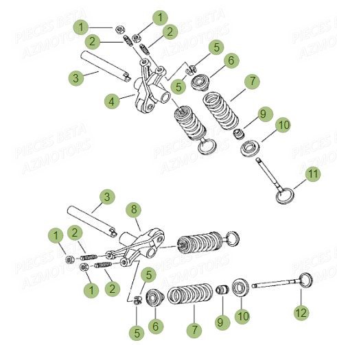 Soupapes AZMOTORS PiÃ¨ces BETA RR Motard 125 LC - 2016