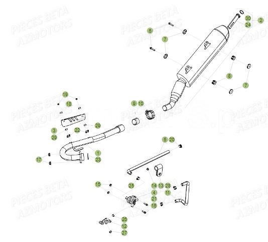 Echappement AZMOTORS PiÃ¨ces BETA RR Motard 125 LC - 2017