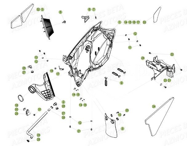 Filtre A Air AZMOTORS PiÃ¨ces BETA RR Motard 125 LC - 2017