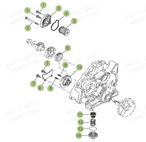 Pompe A Huile AZMOTORS PiÃ¨ces BETA RR Motard 125 LC - 2017