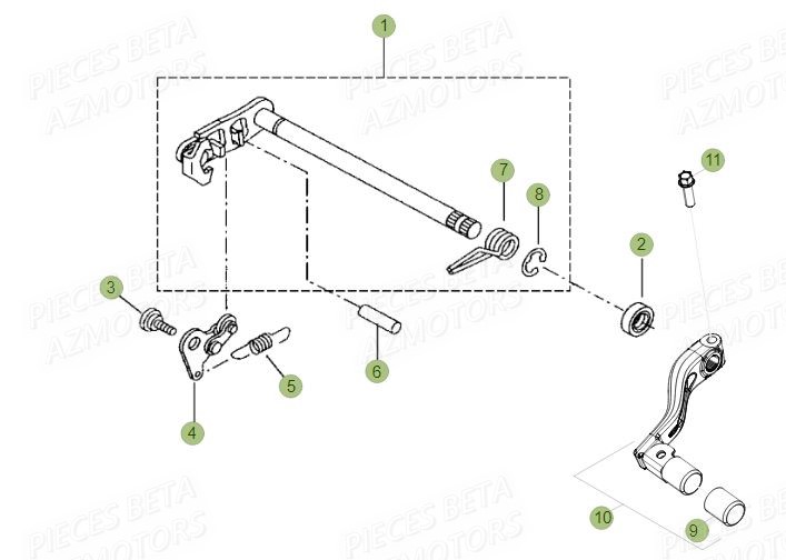 Selecteur AZMOTORS PiÃ¨ces BETA RR Motard 125 LC - 2017
