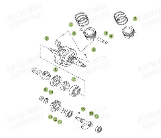 Vilebrequin AZMOTORS PiÃ¨ces BETA RR Motard 125 LC - 2017