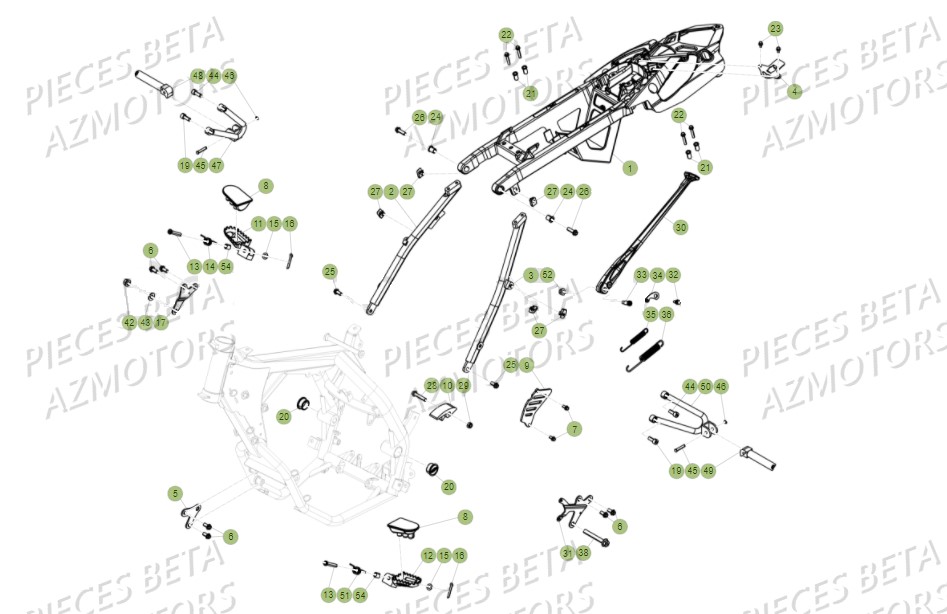 Accessoires Du Chassis AZMOTORS PiÃ¨ces BETA RR Motard 125 LC - 2018