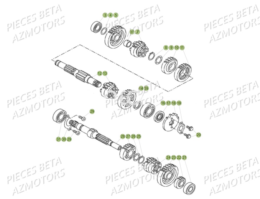 Boite A Vitesses AZMOTORS PiÃ¨ces BETA RR Motard 125 LC - 2018