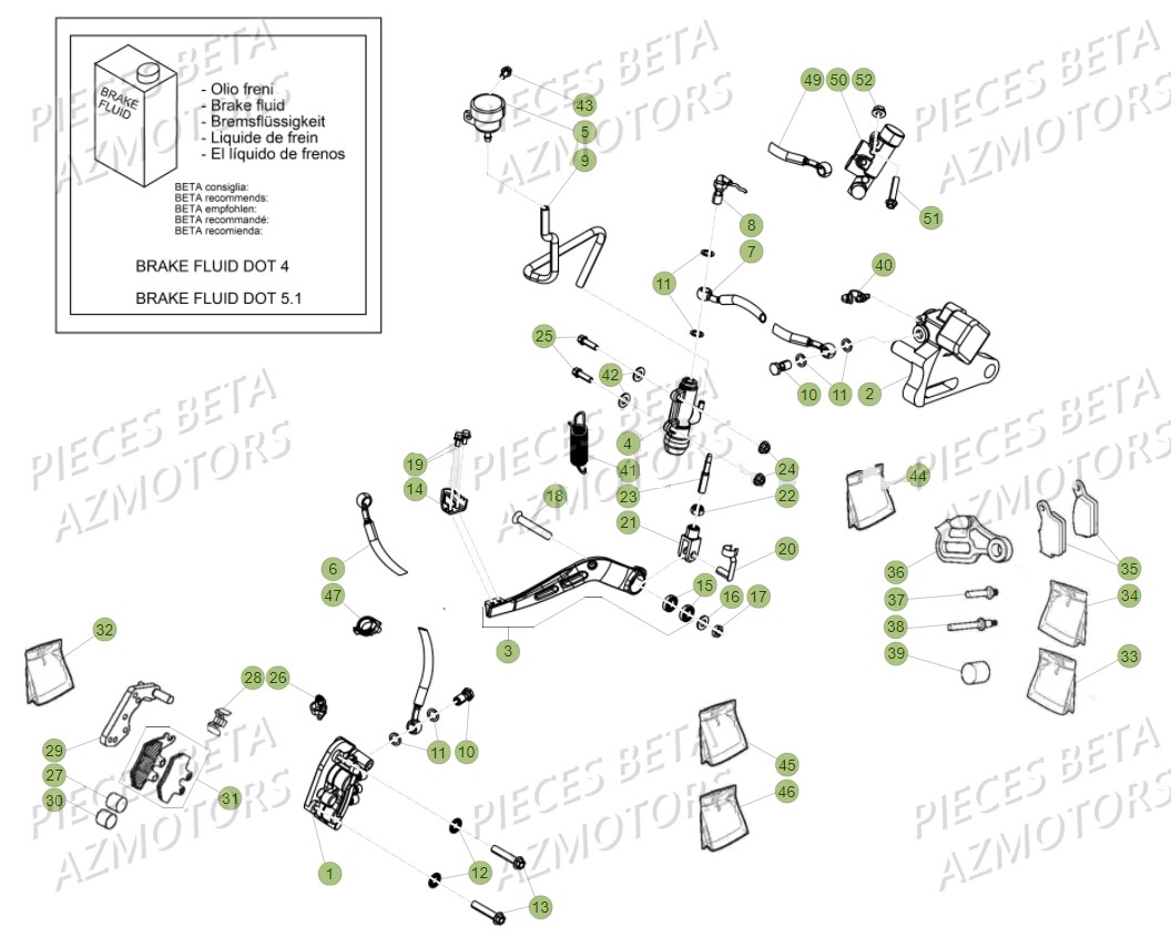 PASTILLES PINCE 25.03067/73 - BETA pour FREINS de MOTARD 125 LC MY18