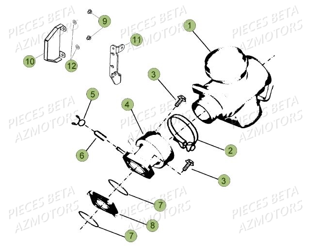 Carburateur AZMOTORS PiÃ¨ces BETA RR Motard 125 LC - 2019