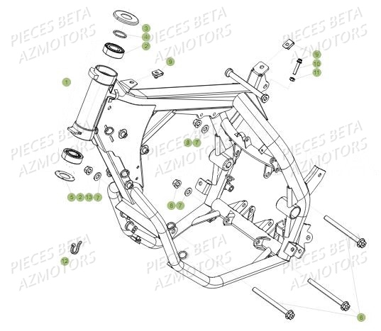 Chassis AZMOTORS PiÃ¨ces BETA RR Motard 125 LC - 2019