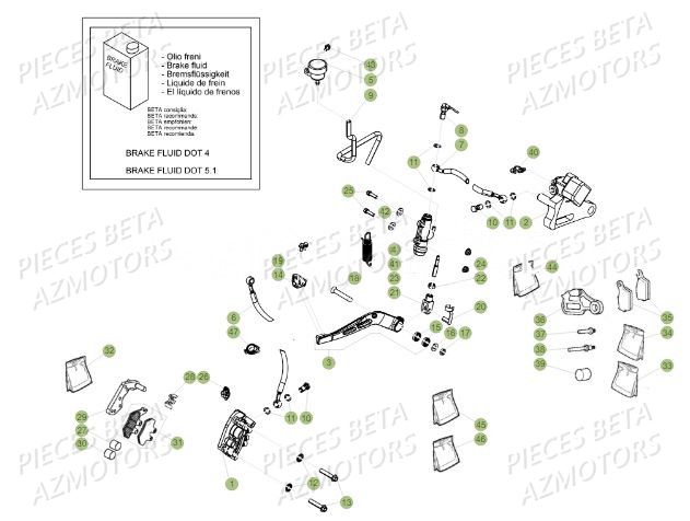 PASTILLES PINCE 25.03067/73 - BETA pour FREINS de MOTARD 125 LC MY19