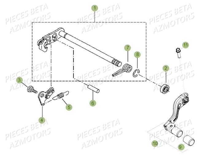 Selecteur AZMOTORS PiÃ¨ces BETA RR Motard 125 LC - 2019