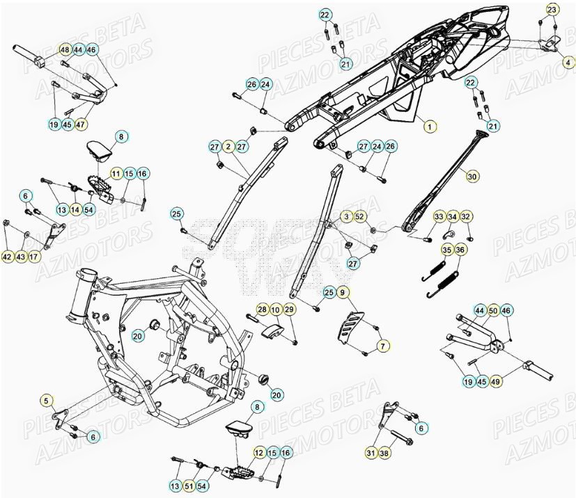 Accessoires Du Chassis AZMOTORS PiÃ¨ces BETA RR Motard 125 LC - 2020