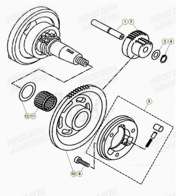 Roue Libre AZMOTORS PiÃ¨ces BETA RR Motard 125 LC - 2020