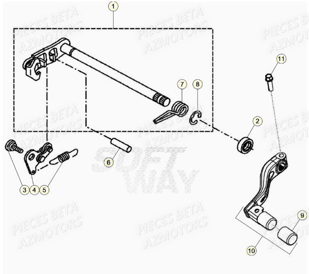 Selecteur De Vitesses AZMOTORS PiÃ¨ces BETA RR Motard 125 LC - 2020
