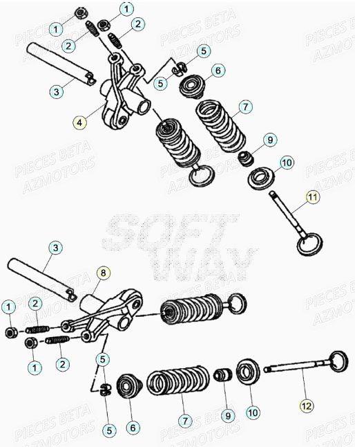 Soupapes AZMOTORS PiÃ¨ces BETA RR Motard 125 LC - 2020