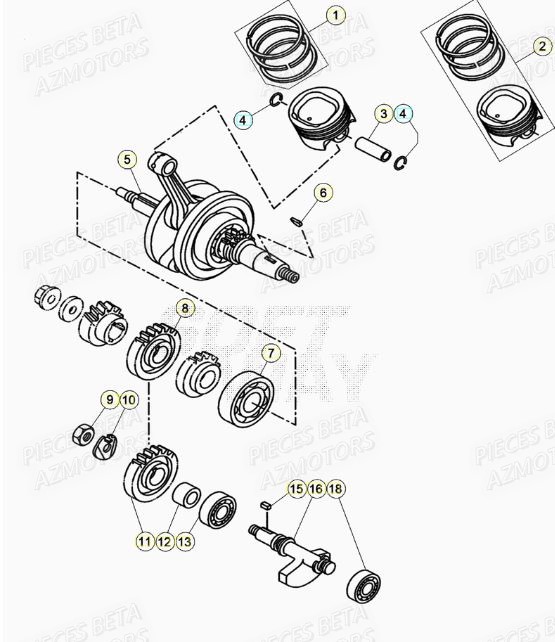 Vilebrequin AZMOTORS PiÃ¨ces BETA RR Motard 125 LC - 2020