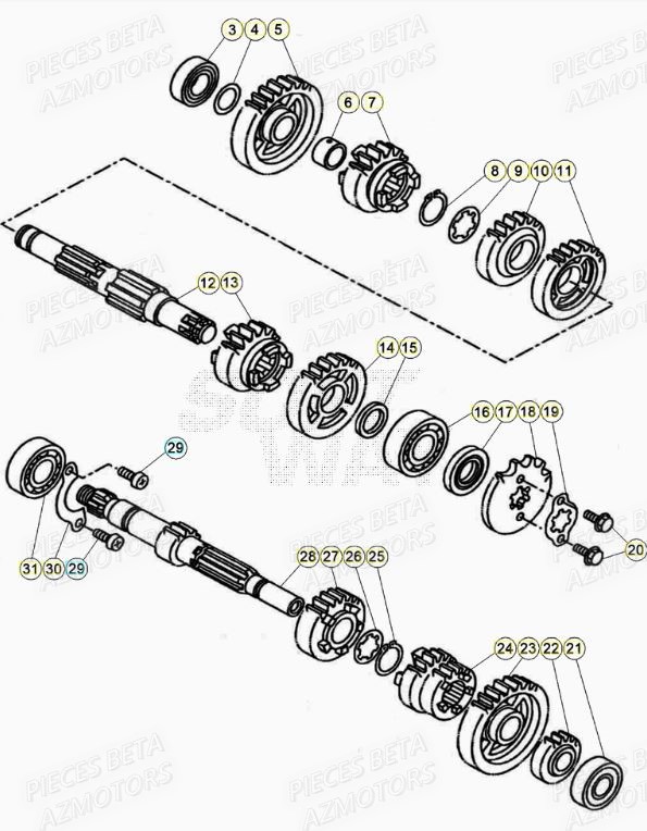 Boite A Vitesses AZMOTORS PiÃ¨ces BETA RR Motard 125 RACING LC - 2020