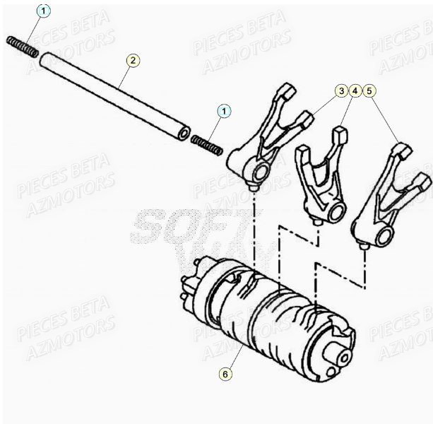 Fourchette AZMOTORS PiÃ¨ces BETA RR Motard 125 RACING LC - 2020
