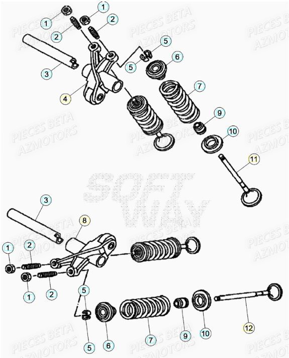Soupapes AZMOTORS PiÃ¨ces BETA RR Motard 125 RACING LC - 2020