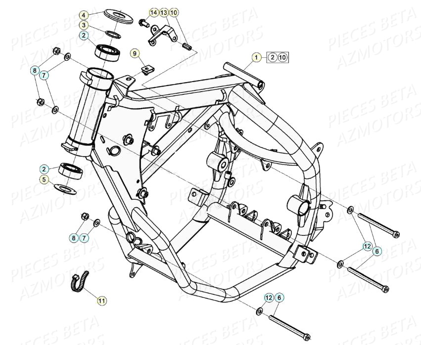 Chassis AZMOTORS BETA Motard STANDARD RR 2T 50 (2020)