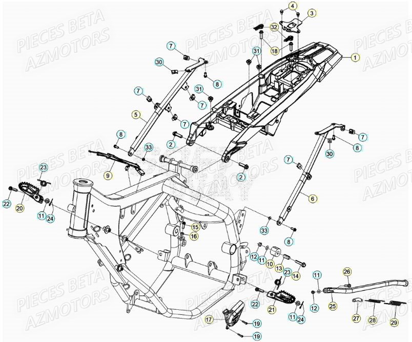 Accessoires Du Chassis AZMOTORS BETA Motard STANDARD RR 2T 50 2021-2022