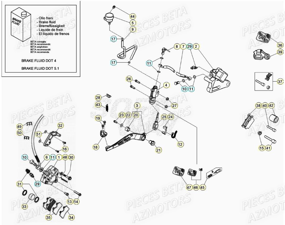 PASTILLES PINCE 25.03067/73 - BETA pour FREINS de MOTARD RR 50 2T 21