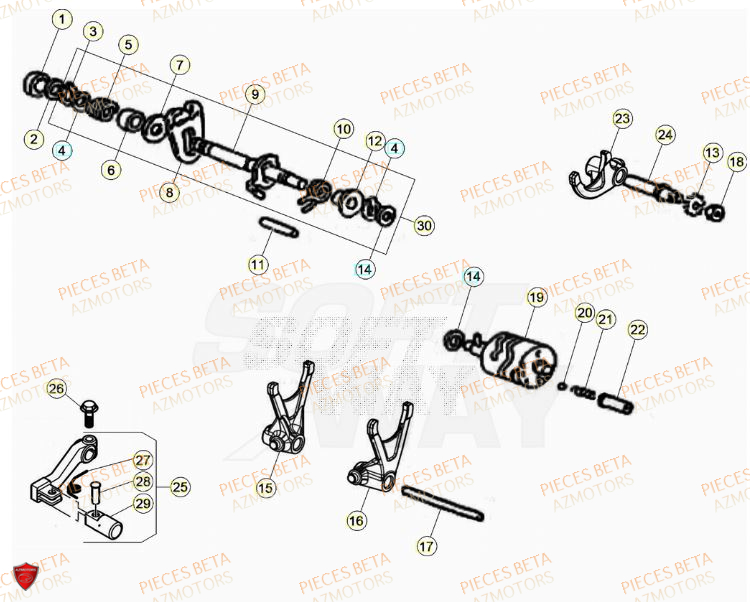 Selecteur De Vitesses AZMOTORS BETA Motard STANDARD RR 2T 50 2023