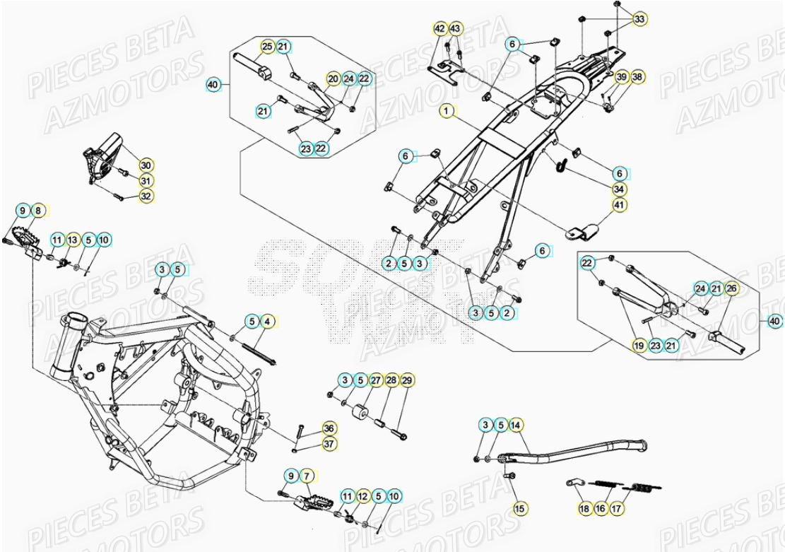 Accessoires Chassis AZMOTORS BETA Motard SPORT 2T 50 (2020)