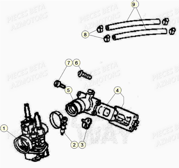 Carburateur AZMOTORS BETA Motard SPORT 2T 50 (2020)
