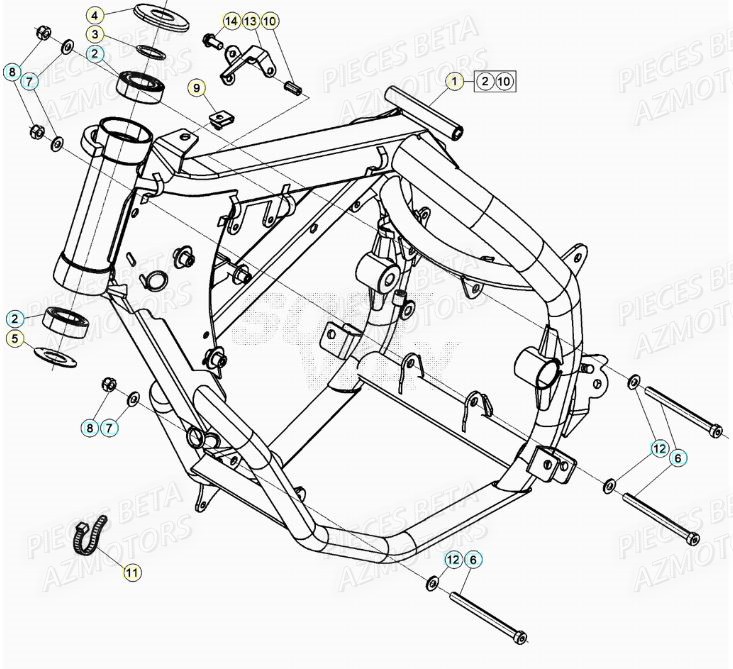 Chassis AZMOTORS BETA Motard SPORT 2T 50 (2020)