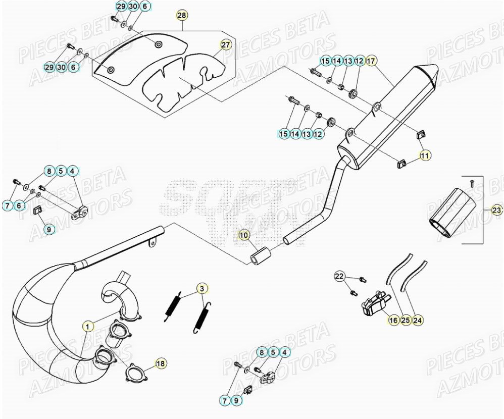 Echappement AZMOTORS BETA Motard SPORT 2T 50 (2020)