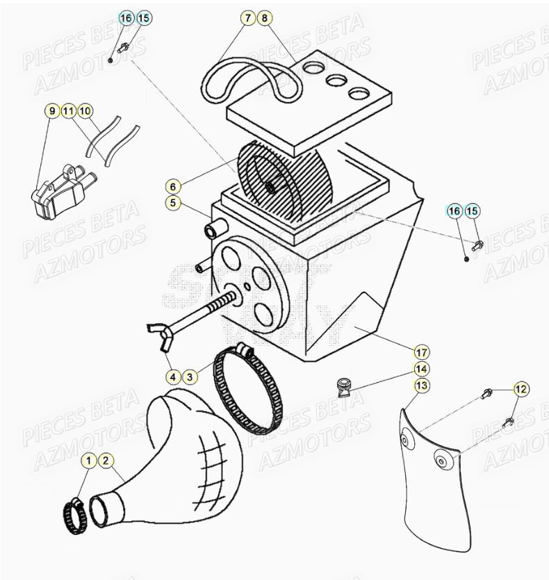 Filtre A Air AZMOTORS BETA Motard SPORT 2T 50 (2020)