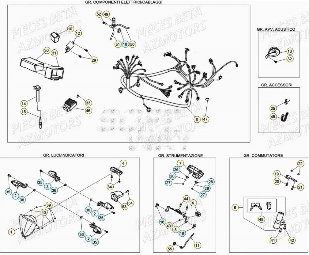 Systeme Electrique AZMOTORS BETA Motard SPORT 2T 50 (2020)