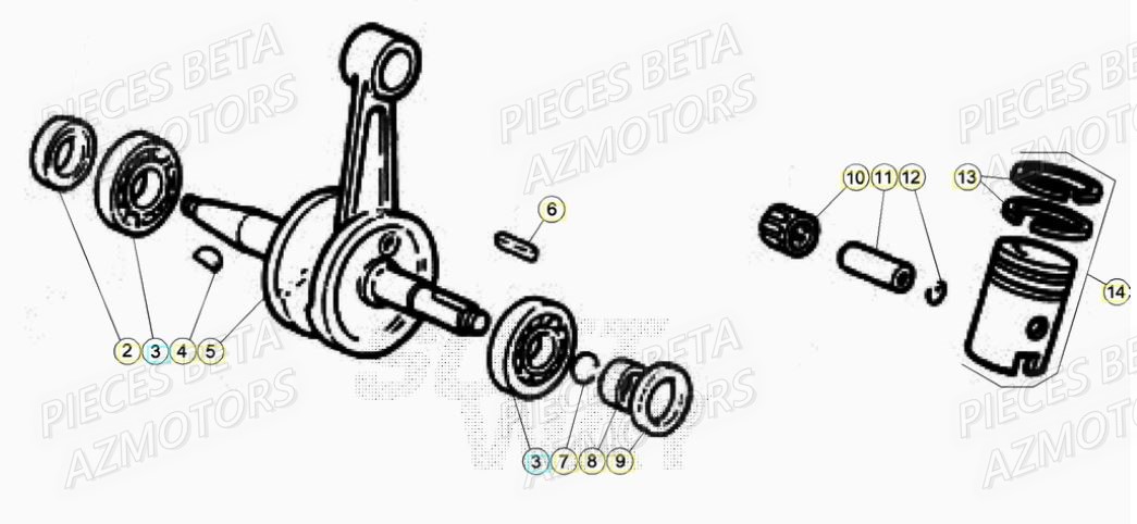 Vilebrequin AZMOTORS BETA Motard SPORT 2T 50 (2020)