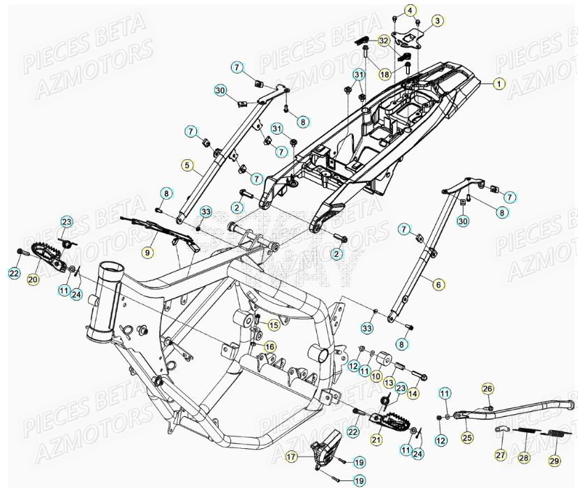 Accessoires Du Chassis AZMOTORS BETA Motard SPORT 2T 50 2021-2022
